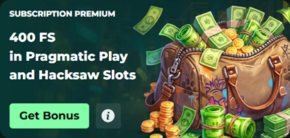 Subscription Premium: 400 FS in Pragmatic Play and Hacksaw Slots banner