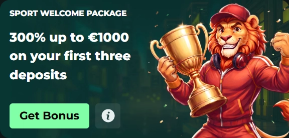 MySpinGo Casino sport welcome package 300% up to €1000 with trophy