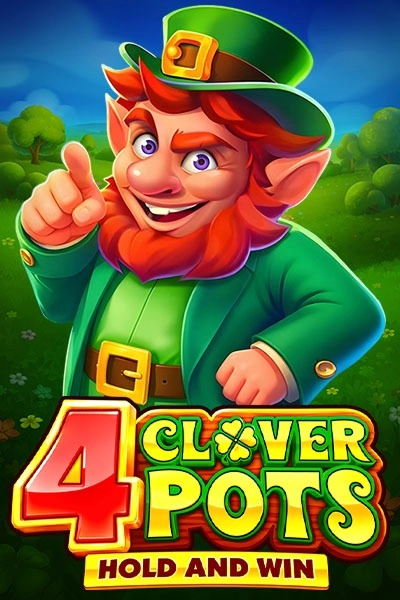 4 Clover Pots Hold and Win slot game with cheerful leprechaun